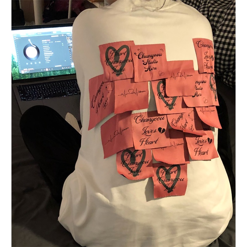 Áo Sweater Cổ Tròn Tay Dài Dáng Rộng Màu Đen Phong Cách Retro Mỹ Dành Cho Nữ