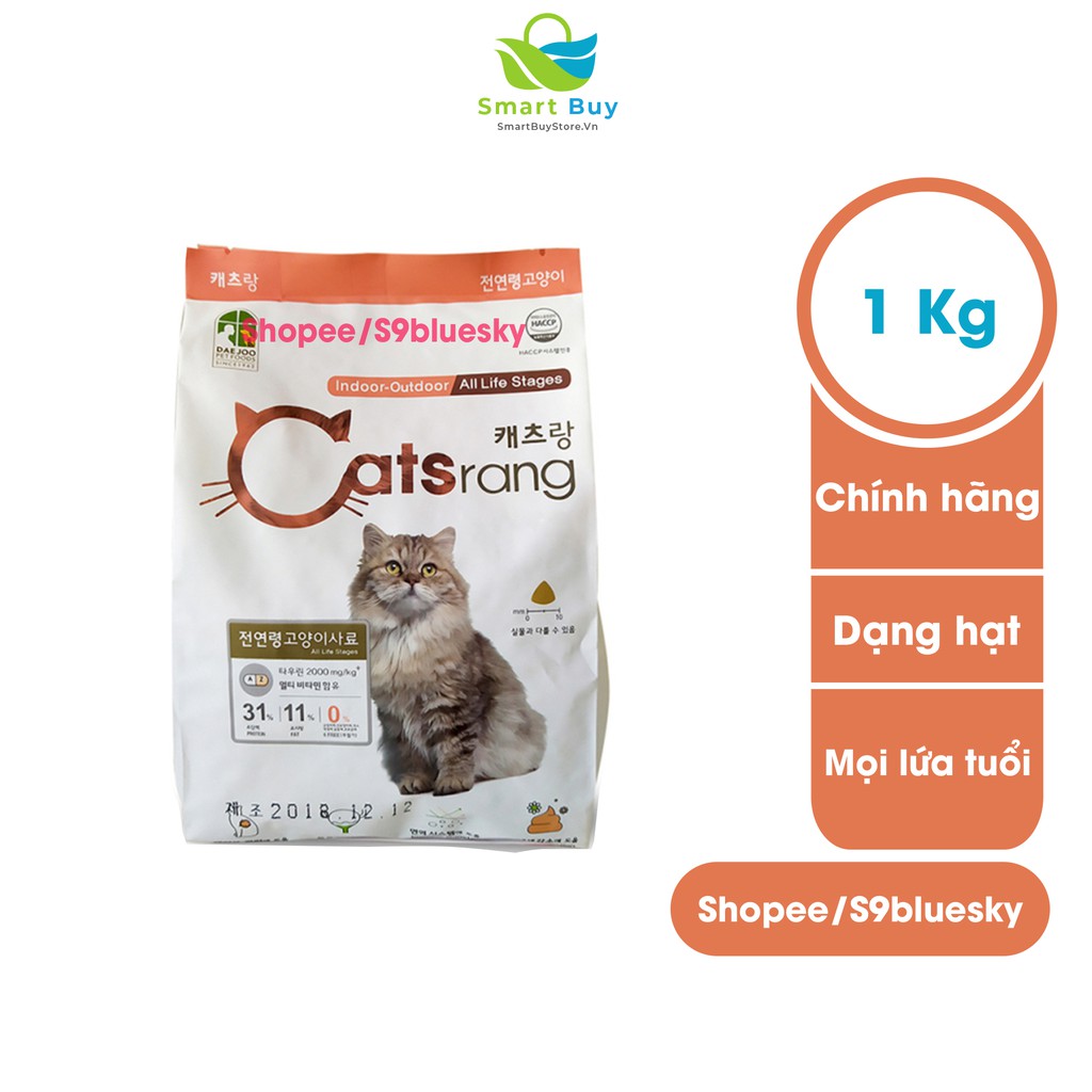 [CHÍNH HÃNG] - Thức ăn cho mèo mọi lứa tuổi CATSRANG 1kg - Túi Zip