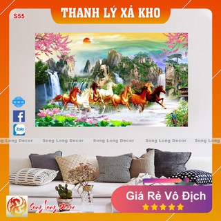 Tranh dán tường 3d Sơn Thủy Hữu Tình - S55 Tranh 3D Phong Thủy - Song Long Decor