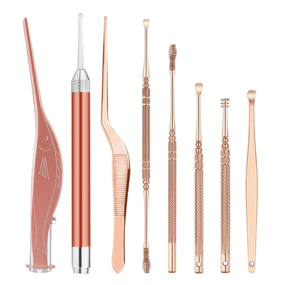 Bộ lấy ráy tai có đèn cho gia đình, dụng cụ vệ sinh tai cao cấp - MT8