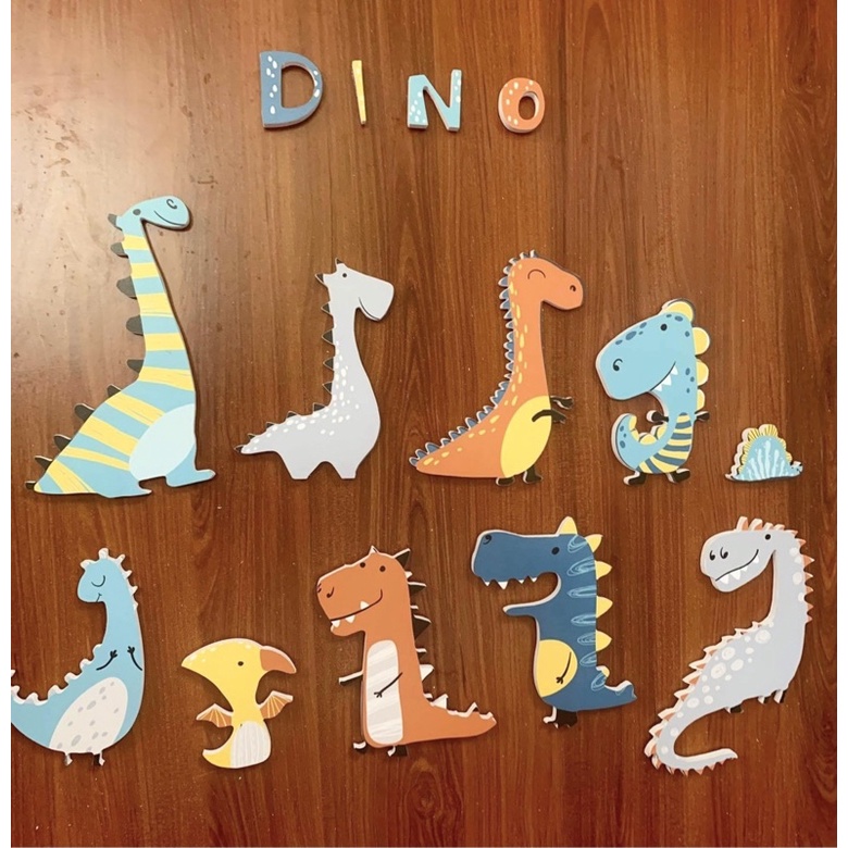 Set tranh dán tường decor Khủng Long Luhau DINO trang trí phòng cho bé