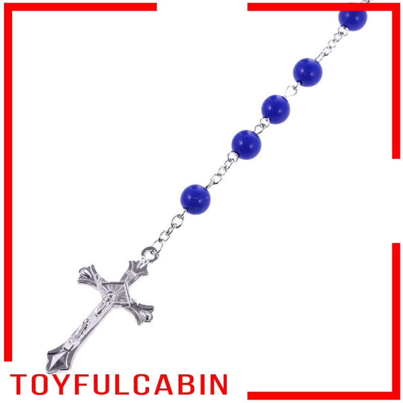 Vòng cổ chuỗi hạt mặt thánh giá màu đen 8mm
