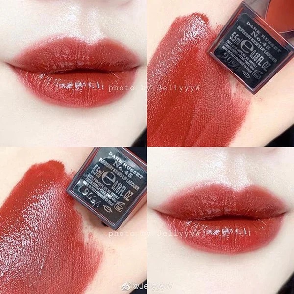 Son Kem Burberry Kisses Lip Lacquer No.45 Dark Russet Màu Đỏ Nâu