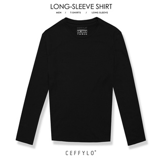 Áo phông dài tay đen trơn basic, chất liệu cotton mềm mịn co giãn 4 chiều - ceffylo