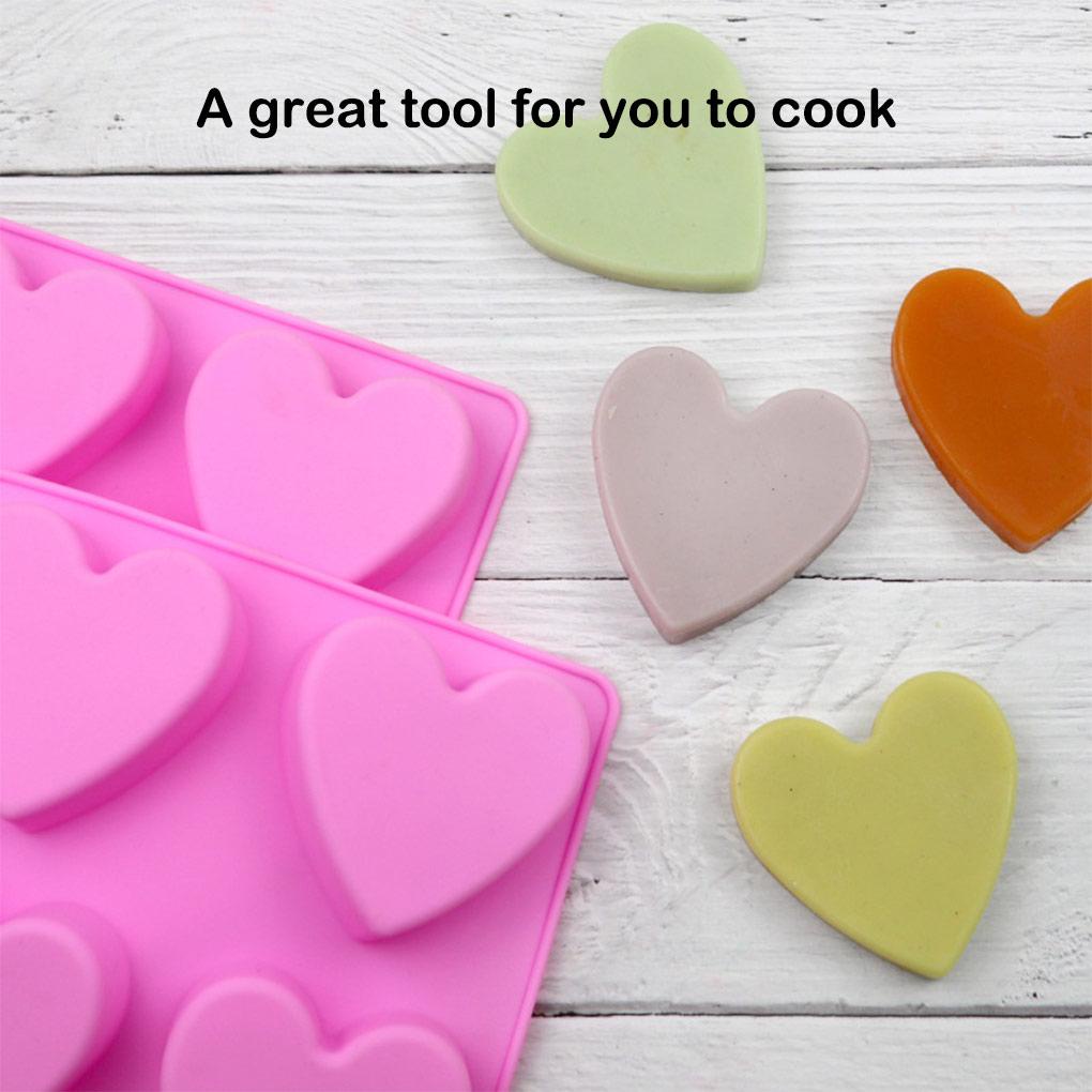 Khuôn Silicone Làm Xà Phòng 4 Ngăn Hình Trái Tim