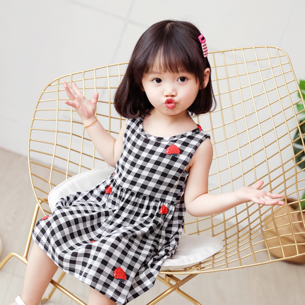 [ CÓ SIZE LỚN] Váy bé gái đầm bé gái mùa hè chất liệu kate in hình dễ thương phong cách Hàn Quốc 2021