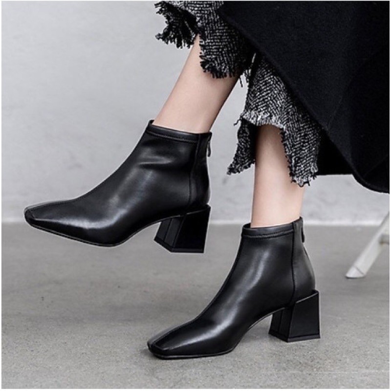 bốt boots nữ da lộn cao cấp 5cm