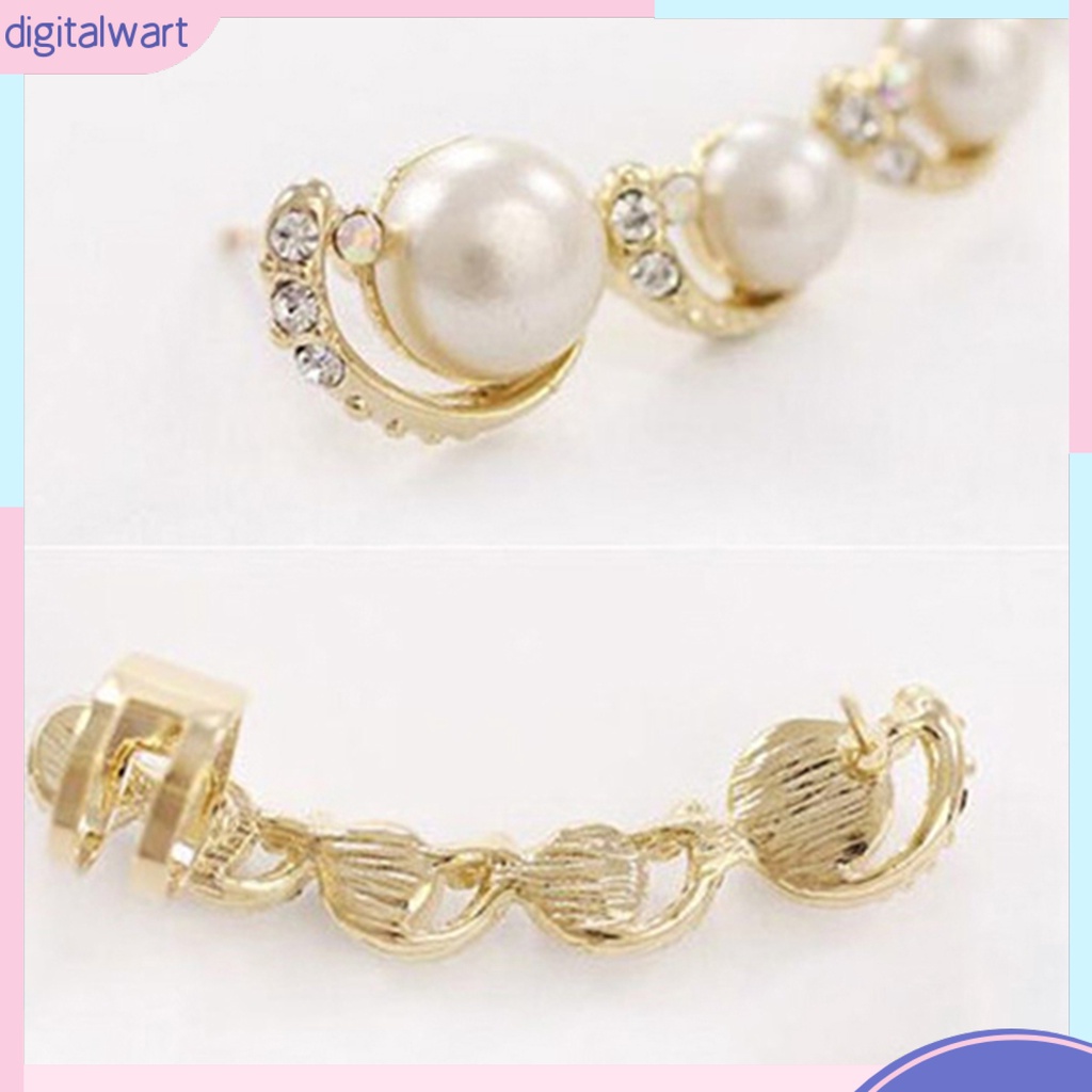 Khuyên tai trái đơn phối đá quý ngọc trai nhân tạo sang trọng dành cho nữ