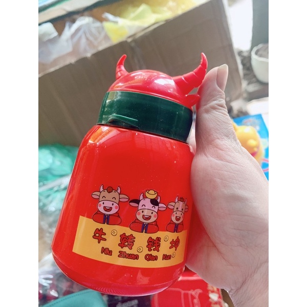 Bình nước thuỷ tinh sừng trâu cho bé 450ml