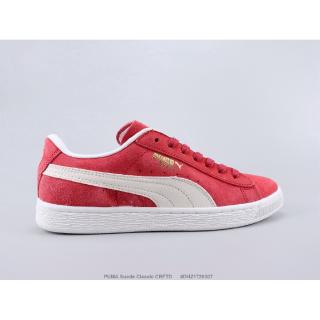 PUMA Suede nguyên bản CRFTD Classic Giày đế xuồng đế thấp màu đỏ Trắng 02 Giày skate Kích thước: 36-44