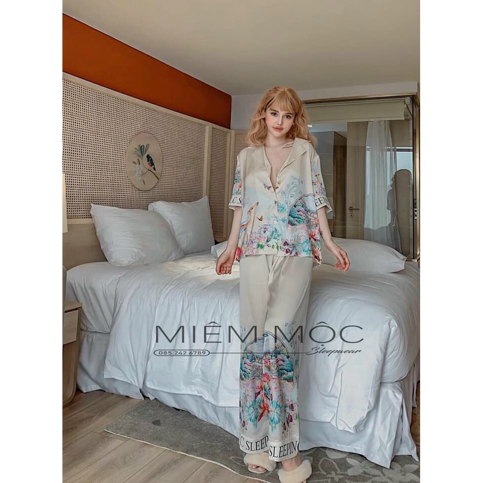DOJI - Bộ đồ ngủ lụa cao cấp MIEMMOC CC1- Hàng có sẵn (Video+ảnh thật)