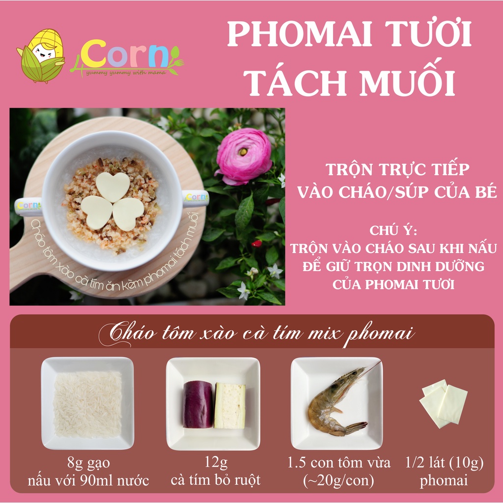 [Hàng air kèm gel lạnh] Phomai tách muối hữu cơ Hàn Quốc - Cho bé 6m+