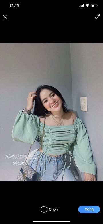 Áo nhún lưng dây rút 2 bên tay dài | BigBuy360 - bigbuy360.vn