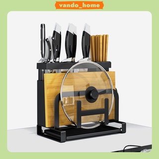 Giá Kệ Để Dao Thớt Ống Đũa Đa Năng Thép Đen Cao Cấp Chống Gỉ VANDO