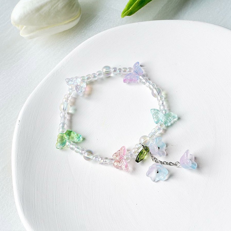 Vòng Tay Xỏ Hạt Mặt Hình Hoa/Nơ/Trái Tim Thời Trang Cho Nữ