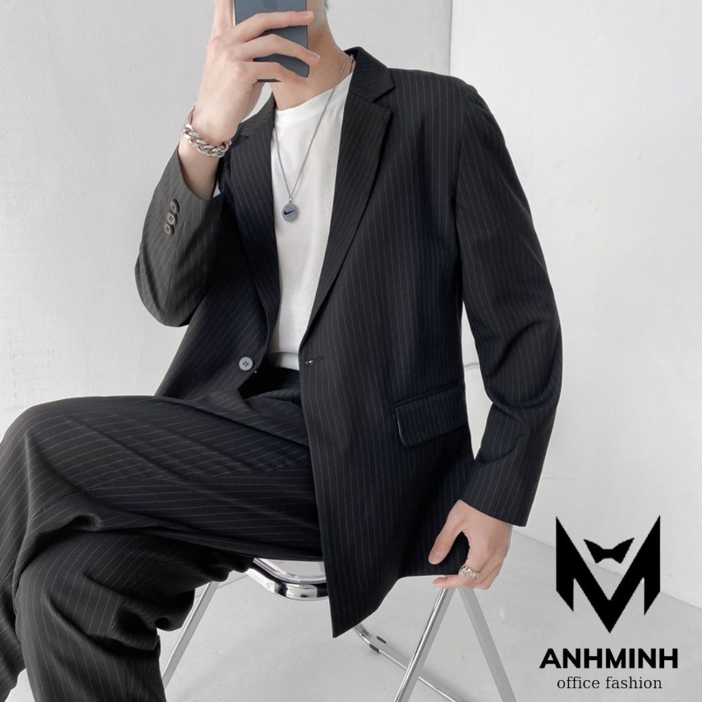 Set Blazer Nam Quần âu nam ANHMINH bộ vest nam gồm áo vest và quần âu lịch lãm sang trọng thời trang Hàn Quốc