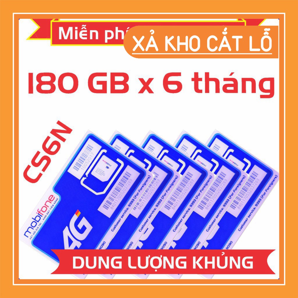 ... Sim 4g Mobifone CS6N MAX DATA, KHÔNG GIỚI HẠN TỐC ĐỘ CAO, SỬ SỤNG 6 THÁNG KHÔNG CẦN NẠP