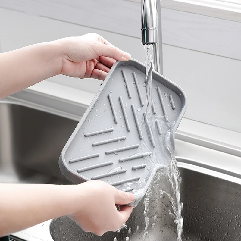 Khay Đựng Trái Cây / Đồ Dùng Nhà Bếp Bằng Silica Gel Mềm Chống Trượt Chất Lượng Cao