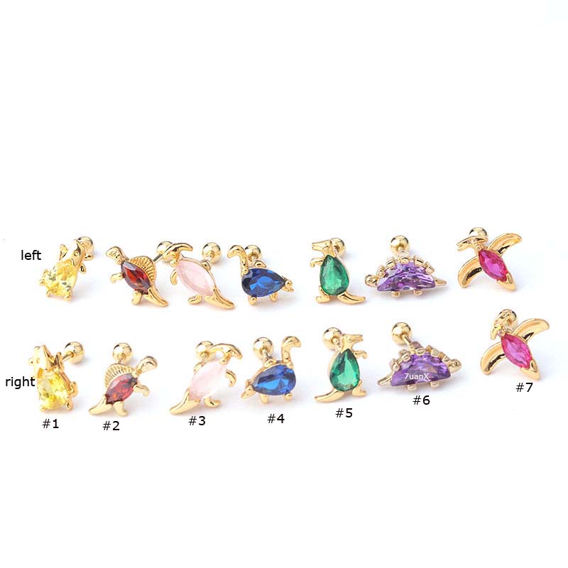 1 khuyên tai hình khủng long 20G