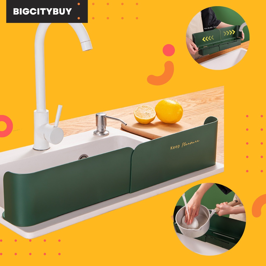 Thanh Chắn Nước Bồn Rửa Bát, Tấm Chắn Nước Bồn Rửa Chén Chống Bắn Nước Khi Rửa - Kích thước Kéo Dài 54cm