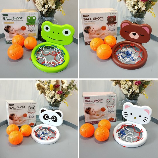 [FREESHIP] ĐỒ CHƠI NÉM BÓNG RỔ KÈM BÓNG HÌNH THÚ CHO BÉ