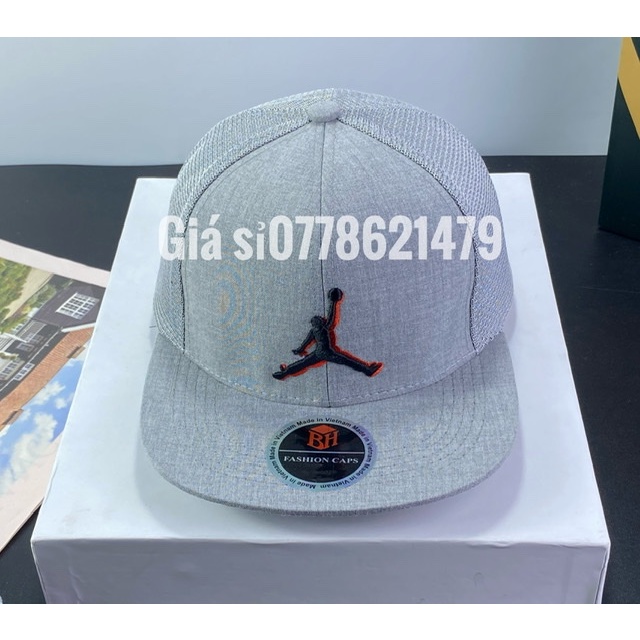 Nón kết snapback người lớn - mũ lưỡi trai hiphop phối lưới thêu logo người thể thao
