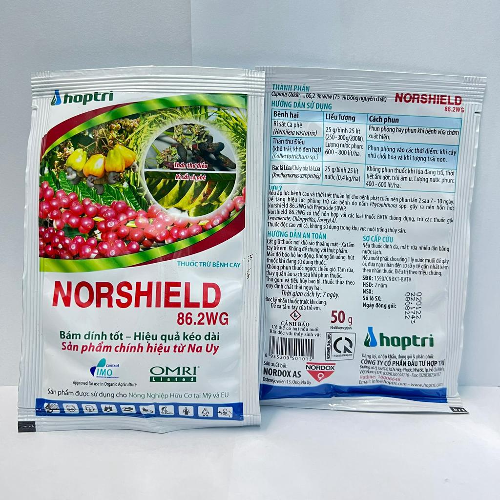 Đồng đỏ Norshield 86.2WG  Trừ nấm khuẩn gốc đồng cho sầu riêng, cà phê