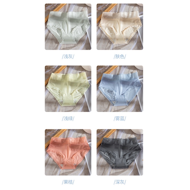 Quần nhỏ nữ băng lụa tàng hình cạp ren KIMCHIBIKINI chip nữ họa tiết tim gợi cảm tôn dáng có bigsize QL185