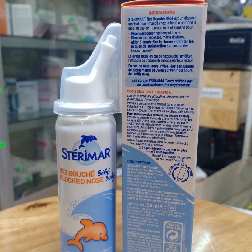 Xịt mũi cá heo Sterimar Baby cho bé từ 0-3 tuổi