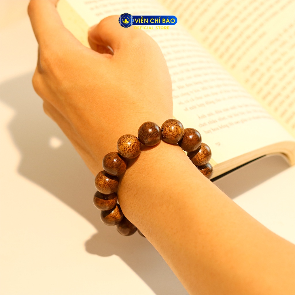 Vòng tay trầm hương tốc tròn nhiều kích cỡ thời trang phụ kiện trang sức Viễn Chí Bảo V000815