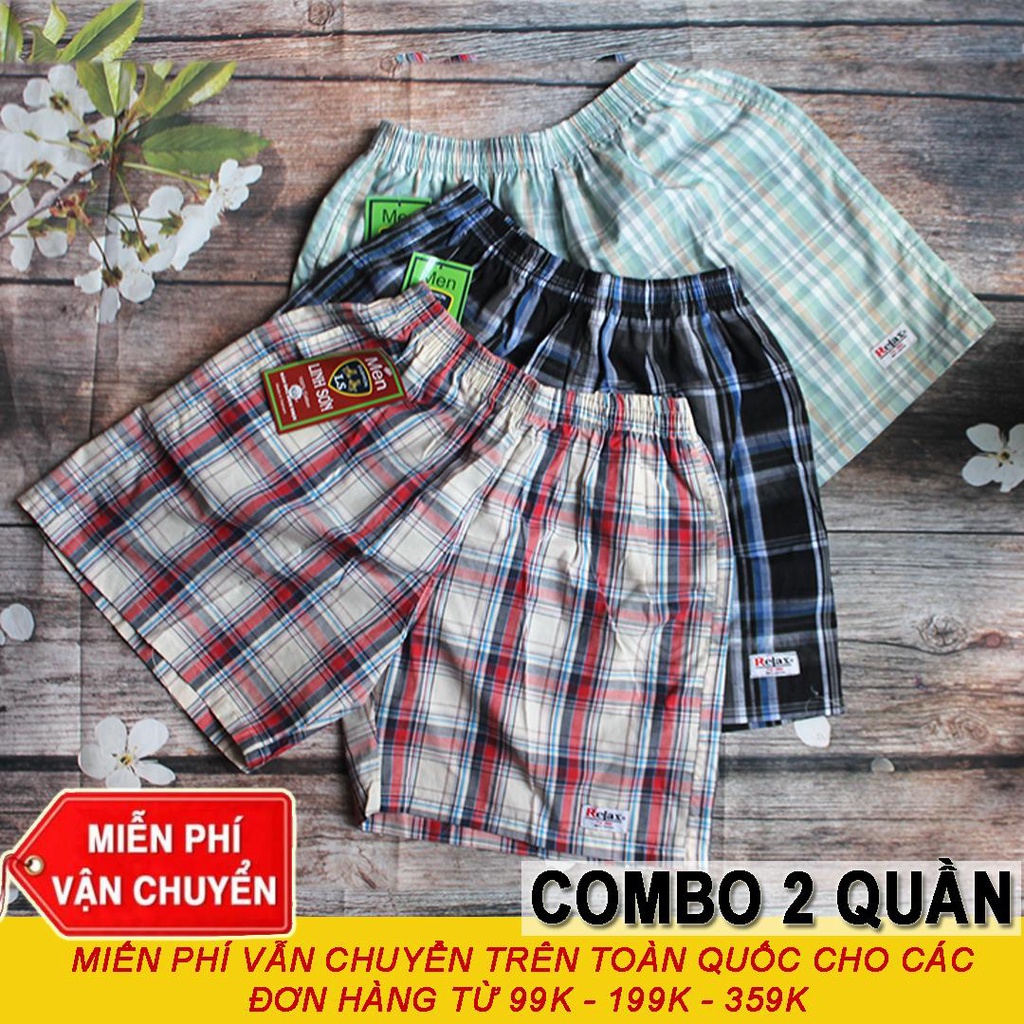 COMBO 2 Quần Đùi Nam Caro Có túi- Mặc nhà BM02