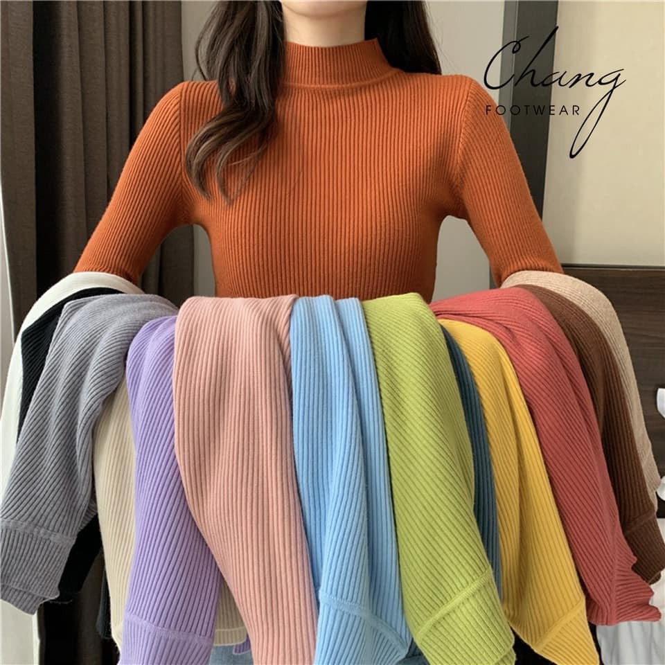 Áo Len Nữ Cổ Lọ Lông Cừu Hàng Quảng Châu Cao Cấp. Với Chất Liệu Len Lông Cừu Mềm Mịn, Dày Dặn, Giặt Khôn Lo Bai Không Xù