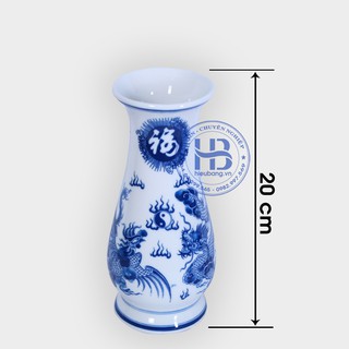 Lọ hoa bát tràng Xanh 20cm