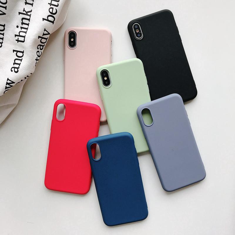 Ốp lưng silicon mềm màu trơn đơn giản cho Xiaomi Mi 9 8 SE Explorer Redmi Note 7 Pro