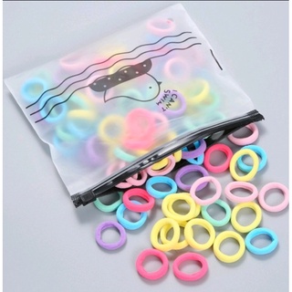 Set 100 dây cột tóc trơn nhiều màu cho bé