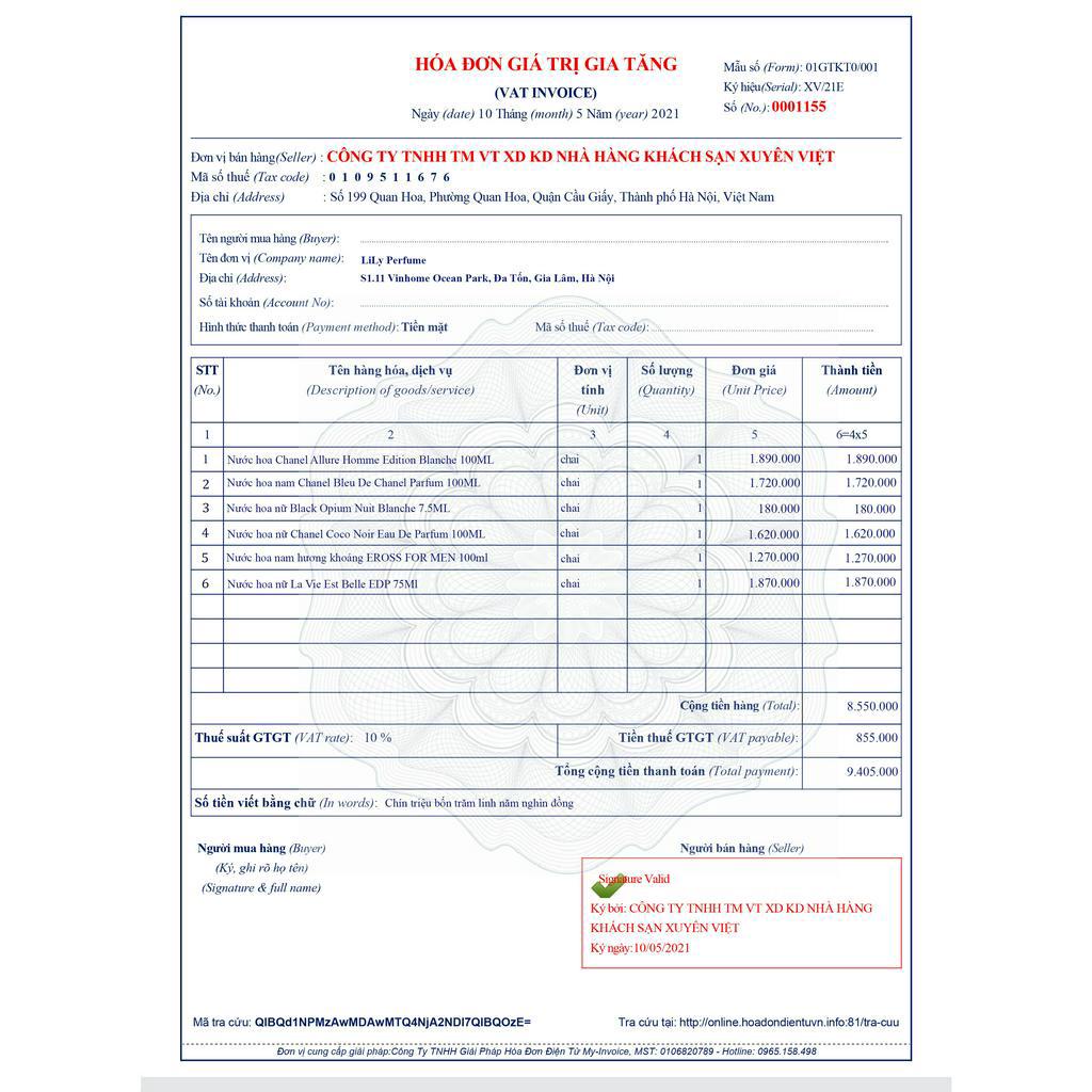 Nước hoa Bleu Chanel EDP chính hãng, Nước hoa nam thơm siêu lâu, cuốn hút nam tính .  lưu hương 8 tiếng