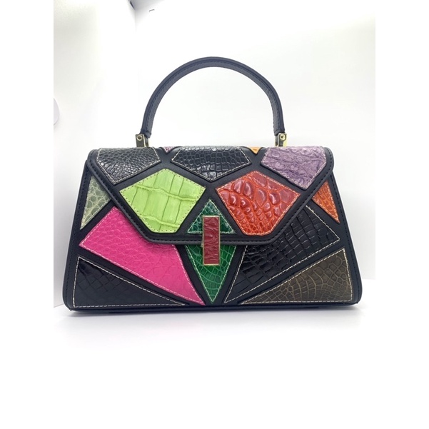 Túi Da cá sấu ghép size 26