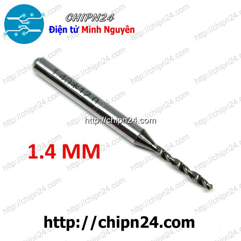 [1 CÂY] Mũi khoan mạch in CNC HỢP KIM 1.4mm (Mạch điện tử, PCB)