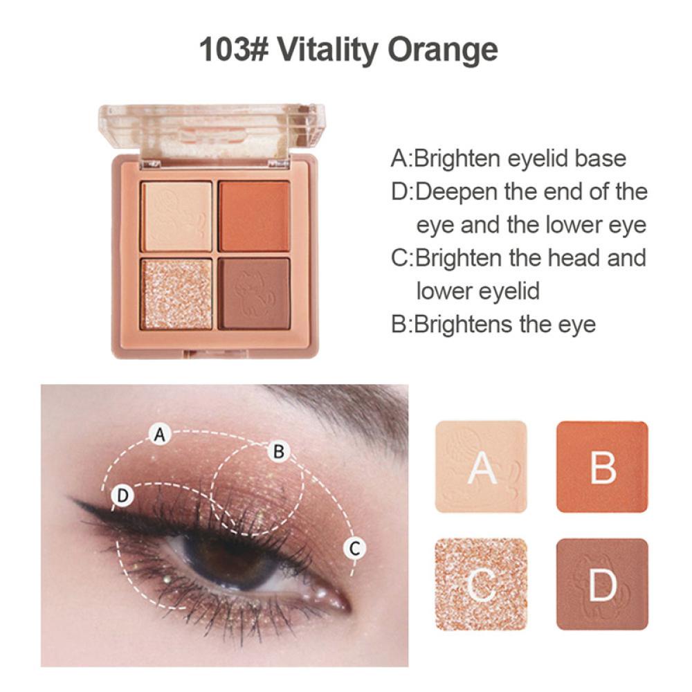Bảng Phấn Mắt Trang Điểm 4 Màu Nhũ Và Lì T5X6