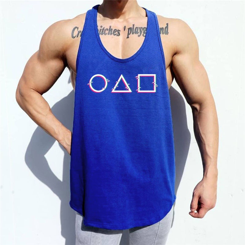 Áo thun ba lỗ thể thao khô nhanh in hình phong cách Hàn Quốc mới cho nam