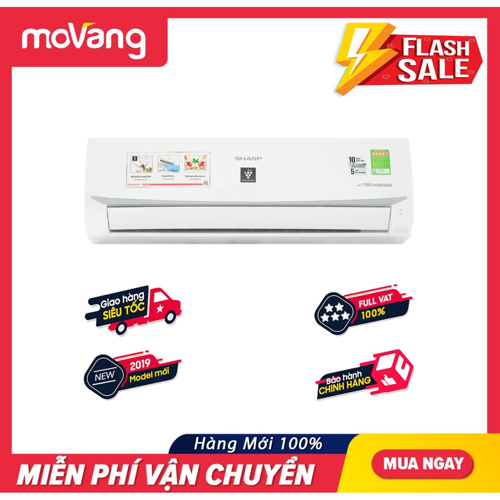 (HCM) Máy lạnh Sharp Inverter 1 HP AH-XP10WMW [MIỄN PHÍ CÔNG LẮP ĐẶT]