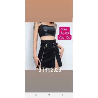Chân vay Uzzang ,Croptop da Pu sexy
