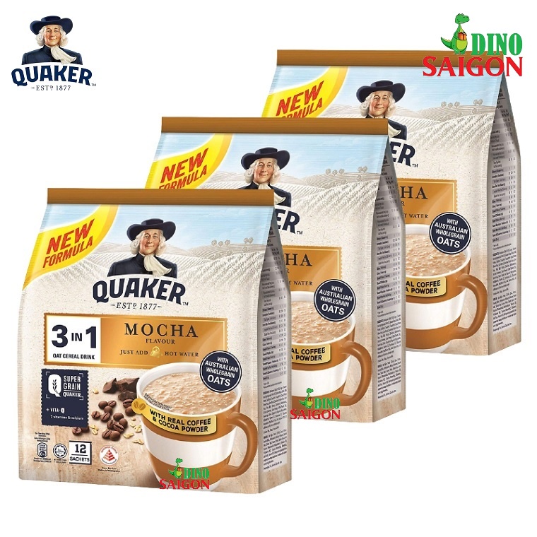 Bộ 3 Gói Thức Uống Yến Mạch Quaker 3in1 Vị Cà Phê Mocha