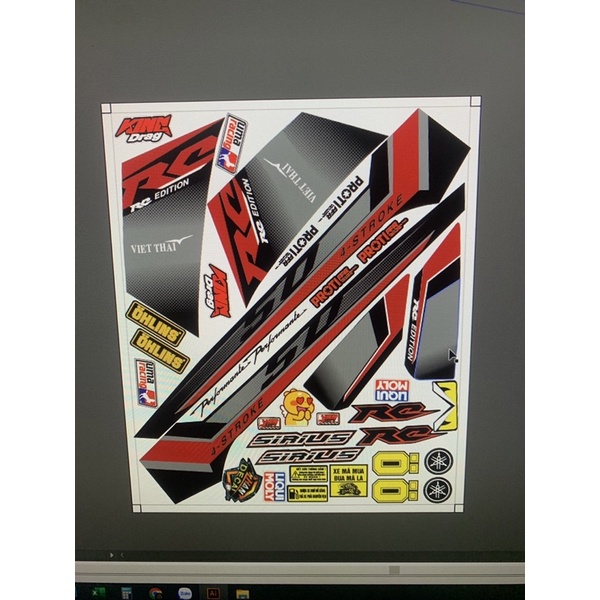 Tem sirius 50 đỏ đen RC