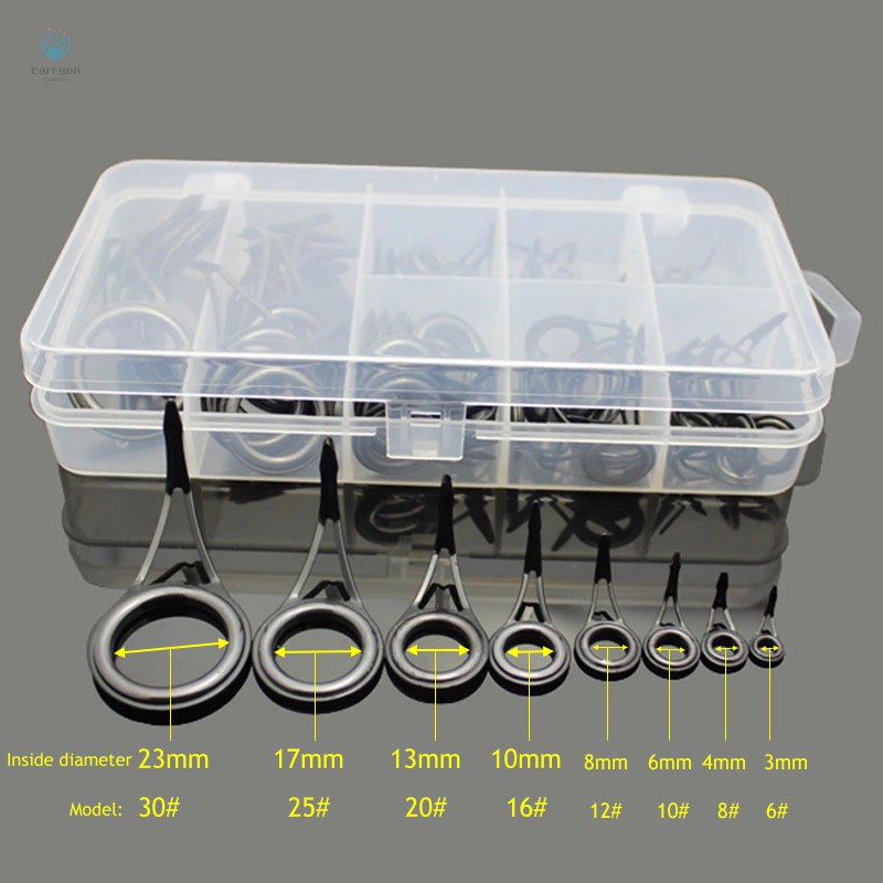 Set 75 khoen cần câu cá bằng thép không gỉ tiện dụng