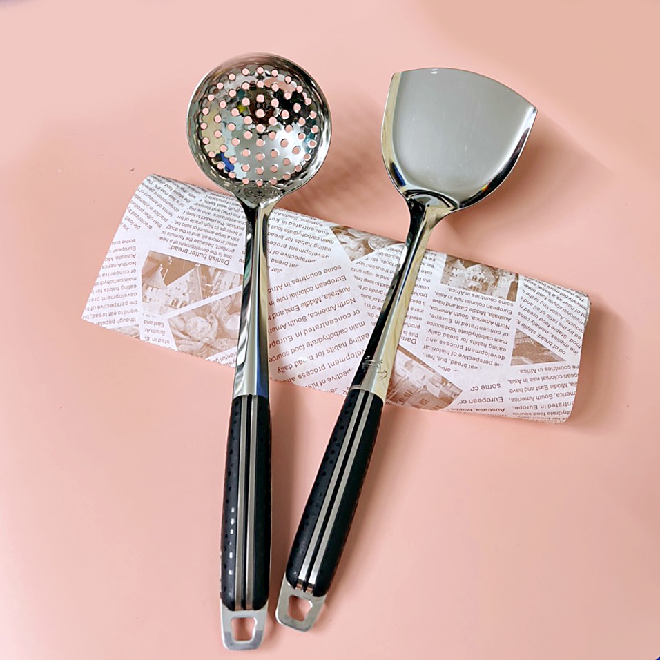 Vá Lỗ, Sạn Inox 304 hàng dày tay cầm CÁN ĐEN