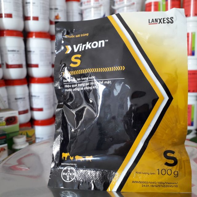 Vikon S gói 100g. Sát trùng chuồng, khử mùi hôi. An toàn cho da, nước uống, không khí