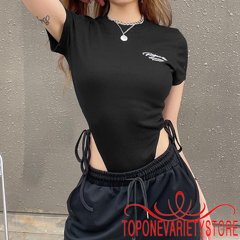 Áo Liền Quần Ngắn Tay In Chữ Kiểu Dáng Nữ Tính Thời Trang | BigBuy360 - bigbuy360.vn