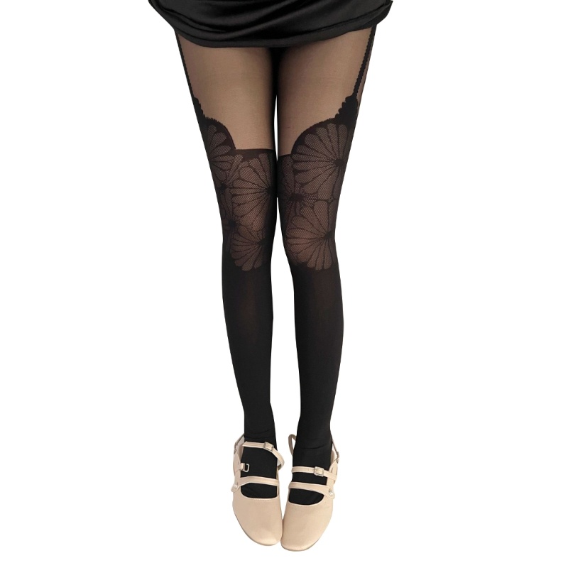 Xiangbao Đai Nịt Bít Tất Phối Ren Hoa Thời Trang Dự Tiệc Cho Nữ