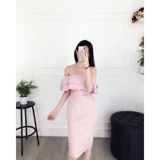 Đầm body bẹt vai bèo